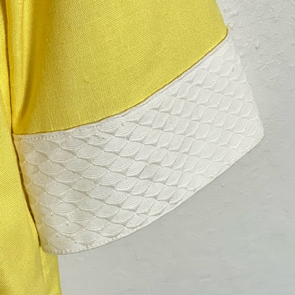 BURU x Sarah Bray Bermuda Mini Kaftan Tunic Yellow White Small - Picture 6 of 10